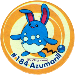 PaxToy.com  Фишка / POG / CAP / Tazo 303 Azumarill #184 из Nintendo: Caps Pokemon 3 (Green)