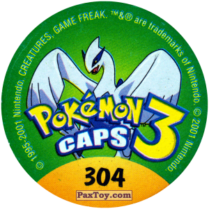 PaxToy.com - 304 Slowking #199 (Сторна-back) из Nintendo: Caps Pokemon 3 (Green)