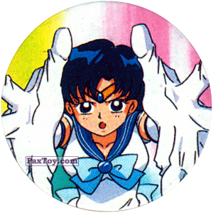 PaxToy.com  Фишка / POG / CAP / Tazo 016 Sailor Mercury из Sailor Moon CAPS