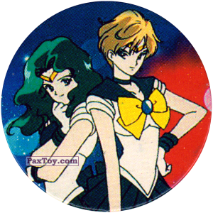 PaxToy.com  Фишка / POG / CAP / Tazo 025 Sailor Neptune and Sailor Uranus из Sailor Moon CAPS