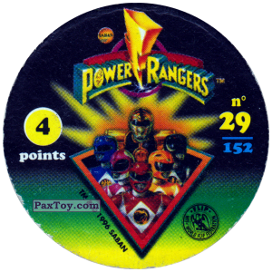 PaxToy.com - Фишка / POG / CAP / Tazo 029 (Color) (Сторна-back) из Фишки Power Rangers