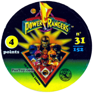 PaxToy.com - Фишка / POG / CAP / Tazo 031 (Color) (Сторна-back) из Фишки Power Rangers