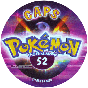 PaxToy.com - Фишка / POG / CAP / Tazo 052 (Сторна-back) из Nintendo: Caps Pokemon The First Movie (Purple)