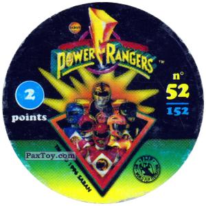 PaxToy.com - Фишка / POG / CAP / Tazo 052 (Color) - White Ranger (Сторна-back) из Фишки Power Rangers