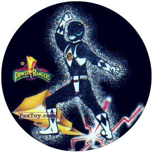 PaxToy.com  Фишка / POG / CAP / Tazo 053 (Color) - Black Ranger из Фишки Power Rangers
