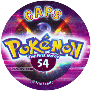PaxToy.com - Фишка / POG / CAP / Tazo 054 (Сторна-back) из Nintendo: Caps Pokemon The First Movie (Purple)