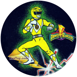 PaxToy.com  Фишка / POG / CAP / Tazo 054 (Color) - Yellow Ranger из Фишки Power Rangers