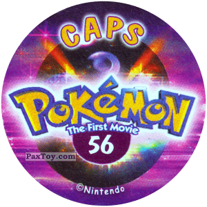PaxToy.com - Фишка / POG / CAP / Tazo 056 (Сторна-back) из Nintendo: Caps Pokemon The First Movie (Purple)