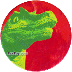 PaxToy.com  Фишка / POG / CAP / Tazo 057 Carnotaurus Red Green из Disney Dinosaur POGS