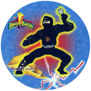 PaxToy.com  Фишка / POG / CAP / Tazo 057 (Color) - Black Ninjetti Ranger из Фишки Power Rangers