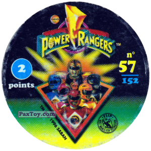 PaxToy.com - Фишка / POG / CAP / Tazo 057 (Color) - Black Ninjetti Ranger (Сторна-back) из Фишки Power Rangers