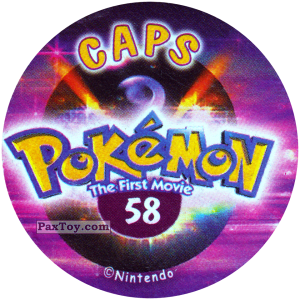 PaxToy.com - Фишка / POG / CAP / Tazo 058 (Сторна-back) из Nintendo: Caps Pokemon The First Movie (Purple)