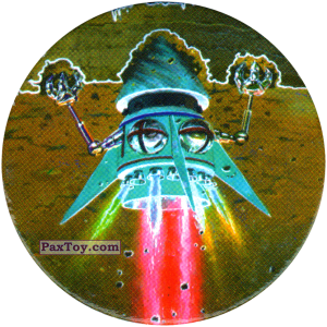 PaxToy.com  Фишка / POG / CAP / Tazo 062 Ракета бурит Луну из Незнайка на Луне CAPS