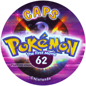 PaxToy.com - Фишка / POG / CAP / Tazo 062 (Сторна-back) из Nintendo: Caps Pokemon The First Movie (Purple)
