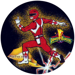 PaxToy.com  Фишка / POG / CAP / Tazo 062 (Color) - Red Ranger из Фишки Power Rangers