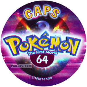 PaxToy.com - Фишка / POG / CAP / Tazo 064 (Сторна-back) из Nintendo: Caps Pokemon The First Movie (Purple)