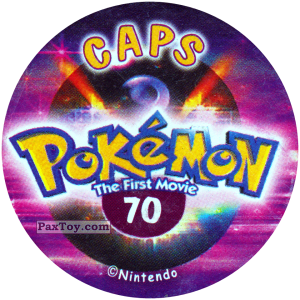 PaxToy.com - Фишка / POG / CAP / Tazo 070 (Сторна-back) из Nintendo: Caps Pokemon The First Movie (Purple)