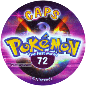 PaxToy.com - Фишка / POG / CAP / Tazo 072 (Сторна-back) из Nintendo: Caps Pokemon The First Movie (Purple)
