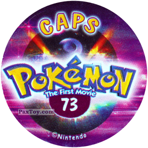 PaxToy.com - Фишка / POG / CAP / Tazo 073 (Сторна-back) из Nintendo: Caps Pokemon The First Movie (Purple)