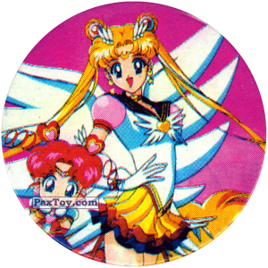 PaxToy.com  Фишка / POG / CAP / Tazo 074 Sailor Chibi Moon and Sailor Moon из Sailor Moon CAPS