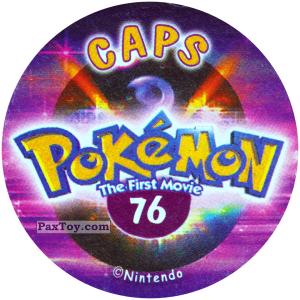 PaxToy.com - Фишка / POG / CAP / Tazo 076 (Сторна-back) из Nintendo: Caps Pokemon The First Movie (Purple)
