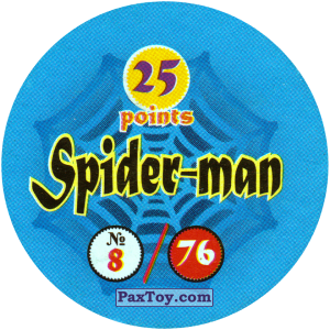 PaxToy.com - 08 / 76 Spider-Man (Сторна-back) из Фишки Spider-Man / 76 (Blue)