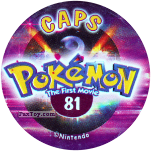 PaxToy.com - Фишка / POG / CAP / Tazo 081 (Сторна-back) из Nintendo: Caps Pokemon The First Movie (Purple)