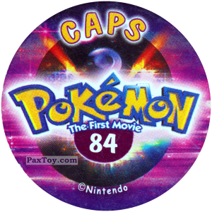 PaxToy.com - Фишка / POG / CAP / Tazo 084 (Сторна-back) из Nintendo: Caps Pokemon The First Movie (Purple)