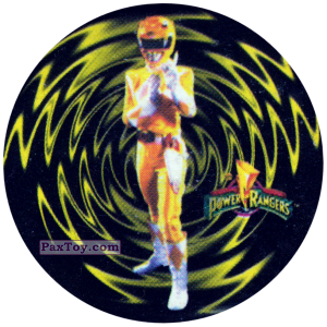 PaxToy.com  Фишка / POG / CAP / Tazo 084 (Color) - Yellow Ranger из Фишки Power Rangers