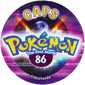 PaxToy.com - Фишка / POG / CAP / Tazo 086 (Сторна-back) из Nintendo: Caps Pokemon The First Movie (Purple)