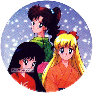 PaxToy.com  Фишка / POG / CAP / Tazo 089 Makoto Kino and Rei Hino and Minako Aino из Sailor Moon CAPS
