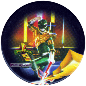 PaxToy.com  Фишка / POG / CAP / Tazo 090 (Mono) - Green Ranger из Фишки Power Rangers
