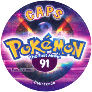PaxToy.com - Фишка / POG / CAP / Tazo 091 (Сторна-back) из Nintendo: Caps Pokemon The First Movie (Purple)