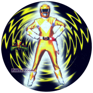 PaxToy.com  Фишка / POG / CAP / Tazo 092 (Color) - Yellow Ranger из Фишки Power Rangers