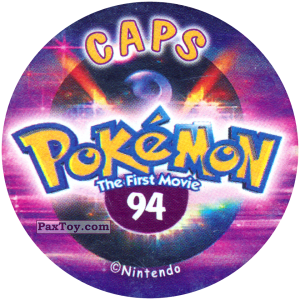 PaxToy.com - Фишка / POG / CAP / Tazo 094 (Сторна-back) из Nintendo: Caps Pokemon The First Movie (Purple)
