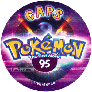 PaxToy.com - Фишка / POG / CAP / Tazo 095 (Сторна-back) из Nintendo: Caps Pokemon The First Movie (Purple)