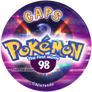 PaxToy.com - Фишка / POG / CAP / Tazo 098 (Сторна-back) из Nintendo: Caps Pokemon The First Movie (Purple)