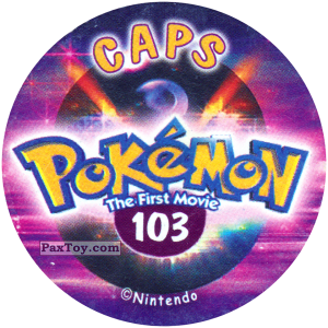 PaxToy.com - Фишка / POG / CAP / Tazo 103 (Сторна-back) из Nintendo: Caps Pokemon The First Movie (Purple)