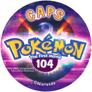 PaxToy.com - Фишка / POG / CAP / Tazo 104 (Сторна-back) из Nintendo: Caps Pokemon The First Movie (Purple)