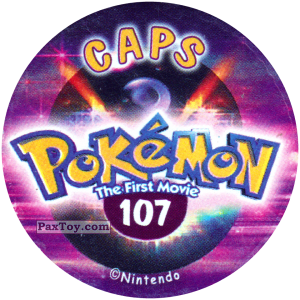 PaxToy.com - Фишка / POG / CAP / Tazo 107 (Сторна-back) из Nintendo: Caps Pokemon The First Movie (Purple)