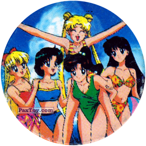 PaxToy.com  Фишка / POG / CAP / Tazo 108 Girls on The Beach из Sailor Moon CAPS