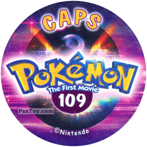 PaxToy.com - Фишка / POG / CAP / Tazo 109 (Сторна-back) из Nintendo: Caps Pokemon The First Movie (Purple)