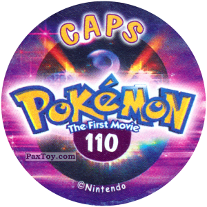 PaxToy.com - Фишка / POG / CAP / Tazo 110 (Сторна-back) из Nintendo: Caps Pokemon The First Movie (Purple)