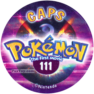 PaxToy.com - Фишка / POG / CAP / Tazo 111 (Сторна-back) из Nintendo: Caps Pokemon The First Movie (Purple)