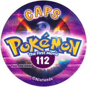 PaxToy.com - Фишка / POG / CAP / Tazo 112 (Сторна-back) из Nintendo: Caps Pokemon The First Movie (Purple)
