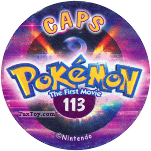 PaxToy.com - Фишка / POG / CAP / Tazo 113 (Сторна-back) из Nintendo: Caps Pokemon The First Movie (Purple)