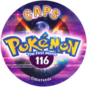 PaxToy.com - Фишка / POG / CAP / Tazo 116 (Сторна-back) из Nintendo: Caps Pokemon The First Movie (Purple)