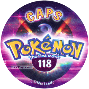 PaxToy.com - Фишка / POG / CAP / Tazo 118 (Сторна-back) из Nintendo: Caps Pokemon The First Movie (Purple)