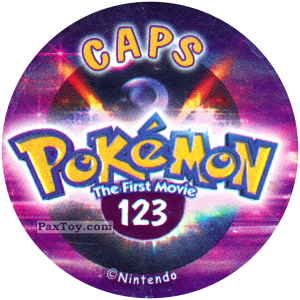 PaxToy.com - Фишка / POG / CAP / Tazo 123 (Сторна-back) из Nintendo: Caps Pokemon The First Movie (Purple)