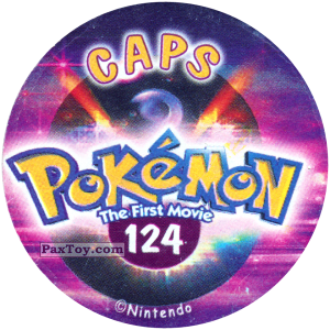 PaxToy.com - Фишка / POG / CAP / Tazo 124 (Сторна-back) из Nintendo: Caps Pokemon The First Movie (Purple)